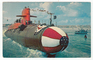 U.S.S. George Washington Submarine, USA Vintage Original Postcard # 2488 - Postmarked March 27, 2000 - VG