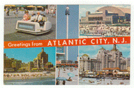 Greetings from Atlantic City, New Jersey, USA Vintage Original Postcard # 2601 - Post Marked 1960's - VG