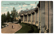 Colonnades of Agricultural Building, Seattle, Washington, USA Vintage Original Postcard # 1054 - Post Marked July 30, 1909