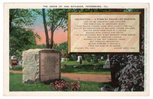 Load image into Gallery viewer, Grave of Ann Rutledge, Petersburg, Illinois, USA Vintage Original Postcard # 1060 - New - 1940's
