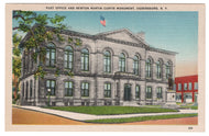 Post Office, Ogdensburg, New York, USA Vintage Original Postcard # 1063 - New - 1940's