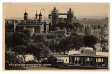 Load image into Gallery viewer, Tower of London and Tower Bridge, London, England Vintage Original Postcard # 1087 - New - 1940's
