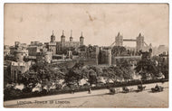 Tower of London and Tower Bridge, London, England Vintage Original Postcard # 1088 - New 1940's