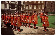 Yeomen Warders at The Tower of London, London, England Vintage Original Postcard # 1096 - August 25, 1955