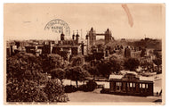 Tower of London and Tower Bridge, London, England Vintage Original Postcard # 1098 - Post Marked 1954