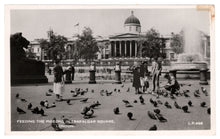 Load image into Gallery viewer, Trafalgar Square (Feeding The Pigeons), London, England Vintage Original Postcard # 1101 - New - Real Photograph - 1940's
