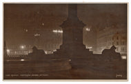 Trafalgar Square (at Night), London, England Vintage Original Postcard # 1103 - New - Real Photograph - 1940's