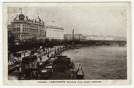 The Thames River & The Cecil Hotel, London, England Vintage Original Postcard # 1140 - Post Marked 1913