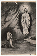 Our Lady of Lourdes - Art - Painting Vintage Original Postcard # 1155 - Post Marked 1916