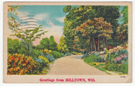 Greetings from Milltown, Wisconsin, USA Vintage Original Postcard # 1088 - Post Marked August 18, 1950