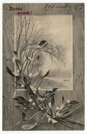 Happy New Year - Bonne Annee Vintage Original Postcard # 1190 - Post Marked December 10, 1906