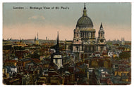 St. Paul's Cathedral - Birds Eye View, London, England Vintage Original Postcard # 1214 - New - 1940's