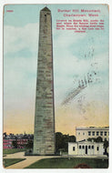 Bunker Hill Monument, Charlestown, Massachusetts, USA Vintage Original Postcard # 1221 - Post Marked August 5, 1909