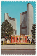 City Hall & The Shriners Little Red Caboose, Toronto, Ontario, Canada - Vintage Original Postcard # 1226 - New - 1960's