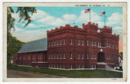 The Armory, St. Albans, Vermont, USA Vintage Original Postcard # 1227 - Post Marked August 20, 1930