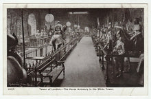 Load image into Gallery viewer, Tower of London - The Horse Armoury in The White Tower, London, England Vintage Original Postcard # 1275 - New - Early 1940's
