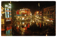 Piccadilly Circus, London, England Vintage (At Night) Original Postcard # 1293 - Post Marked February 20, 1967