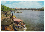 Westminister Pier and the Thames River Embankment, London, England Vintage Original Postcard # 1294 - Post Marked April 22, 1972