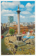 Nelson's Column, Trafalgar Square, London, England Vintage Original Postcard # 1299 - Hand Written 1960's