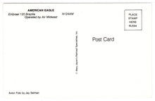Load image into Gallery viewer, American Eagle - Airplane - Embraer 120 Brezilla, USA Vintage Original Postcard # 1393 - 1990's

