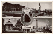 Greetings from London, England Vintage Original Postcard # 1414 - Post Marked February 3, 1951 - VG