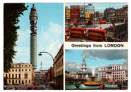 Greetings from London, England Vintage Original Postcard # 1417 - New - 1970's - NM