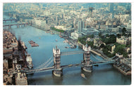 Tower Bridge - London, England (Aerial View) Vintage Original Postcard # 1425 - Post Marked 1970's