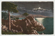 Scenic Lake View at Night (Unknown) Art - Painting - Vintage Original Postcard # 1578 - New - Early 1900's
