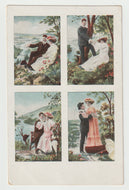 Olde-Tyme Romance Portraits (Unknown) Vintage Original Postcard # 1608 - Post Marked April 29, 1908