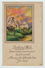Load image into Gallery viewer, Birthday Wish - Vintage Original Postcard # 1615 - Hand Written May 7, 1921
