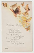 Load image into Gallery viewer, Birthday Pleasure - Vintage Original Postcard # 1616 - Hand Written - Early 1900's
