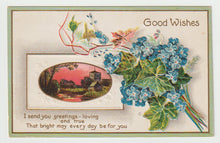 Load image into Gallery viewer, Good Wishes - Birthday - Vintage Original Postcard # 1619 - Hand Written - January 1, 1913
