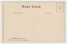 Load image into Gallery viewer, Independence Hall (Where the President of Congress Sat), Philadelphia, Pennsylvania, USA - Vintage Original Postcard # 1633 - New - Early 1900's
