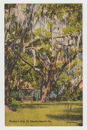 John Wesley's Oak Tree, St. Simons Island, Georgia, USA Vintage Original Postcard # 1656 - Post Marked April 13, 1941