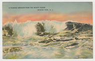 Seaside Park, New Jersey, USA (A Foaming Breaker) Vintage Original Postcard # 1664 - Post Marked August 12, 1940