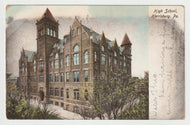 Harrisburg High School, Pennsylvania, USA Vintage Original Postcard # 1672 - Post Marked June 25, 1906
