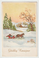 Happy New Year - Gelukkig Nieuwjaar Vintage Original Postcard # 1688 - Post Marked 1964