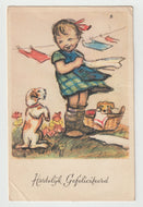 Congratulations - Hartelijk Gefeliciteerd Vintage Original Postcard # 1692 - Post Marked 1962