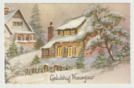 Happy New Year - Gelukkig Nieuwjaar Vintage Original Postcard # 1695 - Post Marked December 13, 1964
