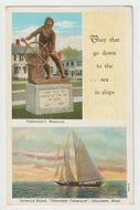 Gloucester Fisherman & Memorial, Gloucester, Massachusetts, USA Vintage Original Postcard # 1706 - Post Marked August 31, 1938