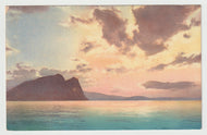 Scenic Sunrise in Switzerland - Art - Painting - Vintage Original Postcard # 1722 - New - 1950's