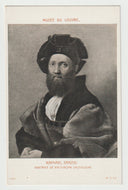 Portrait of Balthazar Castiglione by Raphael Sanzio, Louvre Museum, Paris, France - Art - Painting - Vintage Original Postcard # 1740 - New - Early 1900's