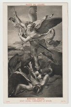 Load image into Gallery viewer, Saint Michael Slaying the Demon by Raphael Sanzio, Louvre Museum, Paris, France - Art - Painting - Vintage Original Postcard # 1741 - New - Early 1900's
