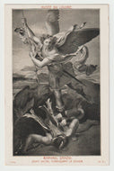 Saint Michael Slaying the Demon by Raphael Sanzio, Louvre Museum, France - Art - Painting - Vintage Original Postcard # 1741 - New - Early 1900's