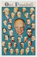 United States Presidents - # 1 - # 33 - Vintage Original Postcard # 1766 - New - 1950's