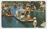 Canals Thru the Gardens of Xochimilco, Mexico Vintage Original Postcard # 1792 - New - 1960's