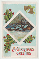 A Christmas Greeting Vintage Original Postcard # 1822 - Post Marked December 20, Early 1900's