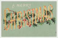 A Merry Christmas Vintage Original Postcard # 1823 - Hand Written - 1940's