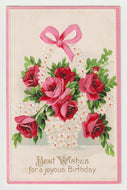 Best Wishes for a Joyous Birthday Vintage Original Postcard # 1827 - Post Marked February 17, 1911