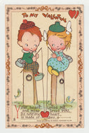 To My Valentine - Vintage Original Postcard # 1905 - Post Marked - Early 1900's - VG